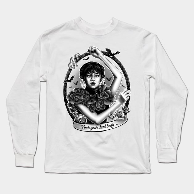 Wednesday Adams Long Sleeve T-Shirt by AStu